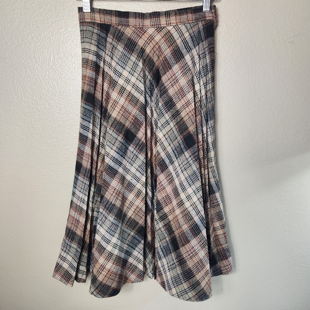 Panther Wmns |Modern 2-4|  VTG Wool/Trevira Polyester Blend Pleated Midi Skirt